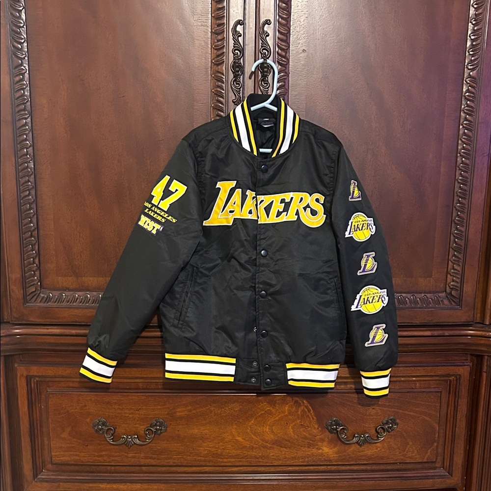 NBA Lakers Black and Yellow Kids Puffer Jacket